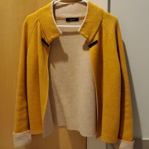 Julio yellow wool open cardigan